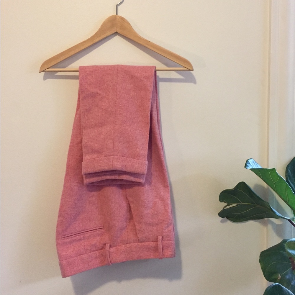 J. Crew cafe capris in pink wool size 4